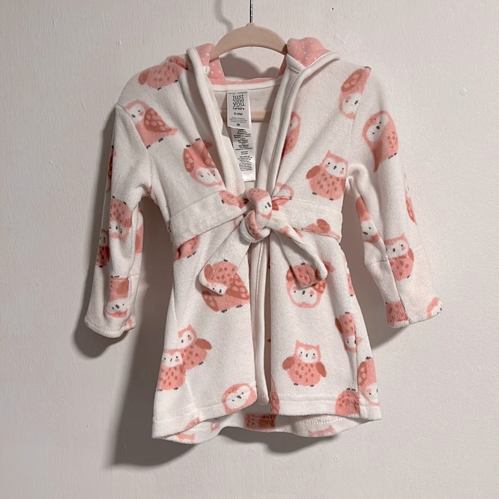 Baby Girls' Owls Bath Robe - Just One You Made By Carter’s - Pink - Size 0-9M